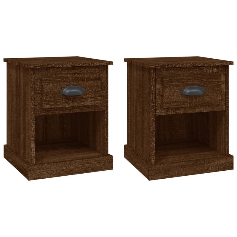 Bedside Cabinets 2 pcs Brown Oak 39x39x47.5 cm Engineered Wood