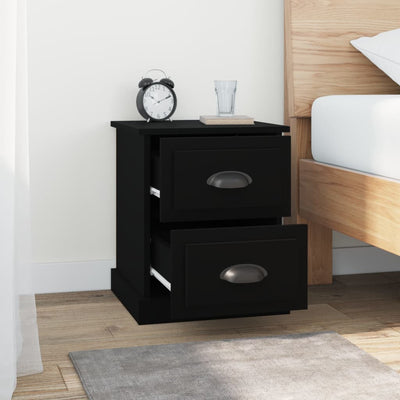 Bedside Cabinet Black 39x39x47.5 cm Engineered Wood