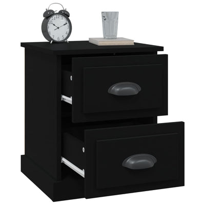 Bedside Cabinet Black 39x39x47.5 cm Engineered Wood