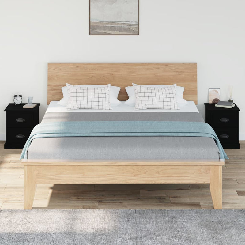 Bedside Cabinets 2 pcs Black 39x39x47.5 cm Engineered Wood