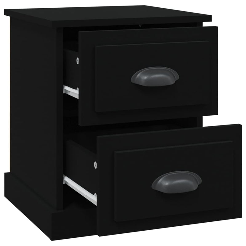 Bedside Cabinets 2 pcs Black 39x39x47.5 cm Engineered Wood