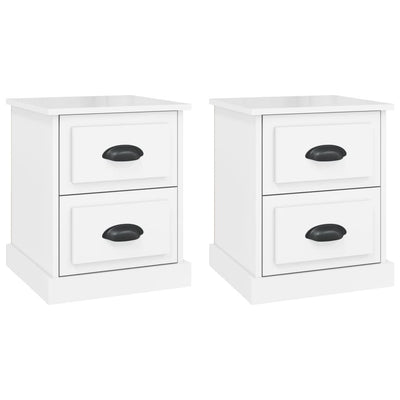 Bedside Cabinets 2 pcs High Gloss White 39x39x47.5 cm Engineered Wood