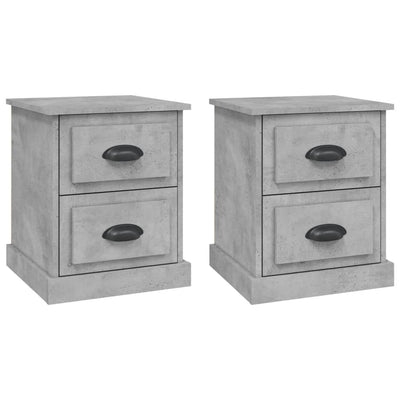 Bedside Cabinets 2 pcs Concrete Grey 39x39x47.5 cm Engineered Wood