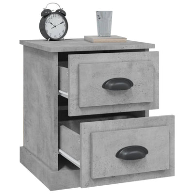 Bedside Cabinets 2 pcs Concrete Grey 39x39x47.5 cm Engineered Wood