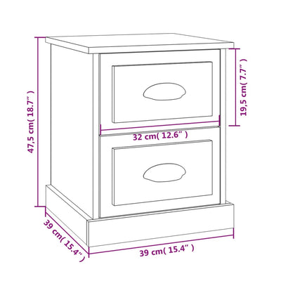 Bedside Cabinets 2 pcs Concrete Grey 39x39x47.5 cm Engineered Wood