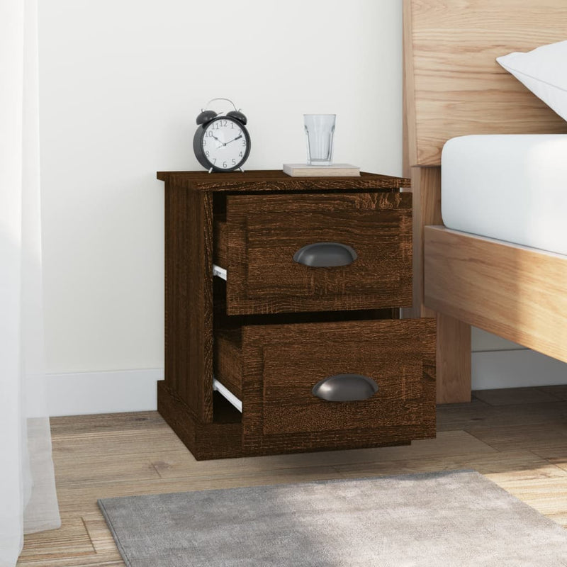 Bedside Cabinet Brown Oak 39x39x47.5 cm Engineered Wood