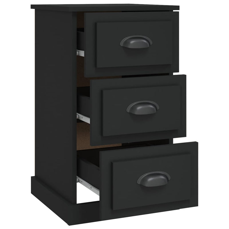 Bedside Cabinet Black 39x39x67 cm Engineered Wood