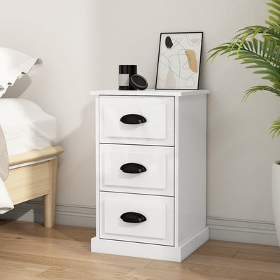 Bedside Cabinet High Gloss White 39x39x67 cm Engineered Wood