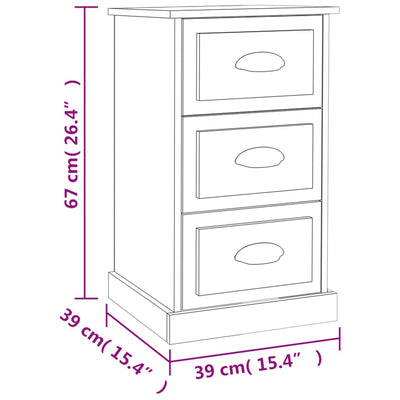 Bedside Cabinet Sonoma Oak 39x39x67 cm Engineered Wood