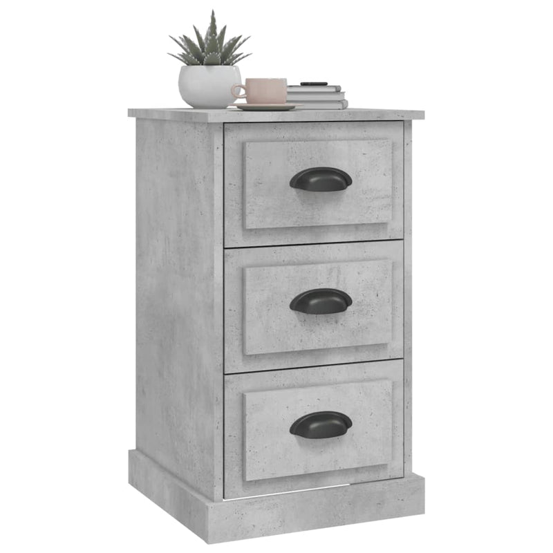 Bedside Cabinet Concrete Grey 39x39x67 cm Engineered Wood