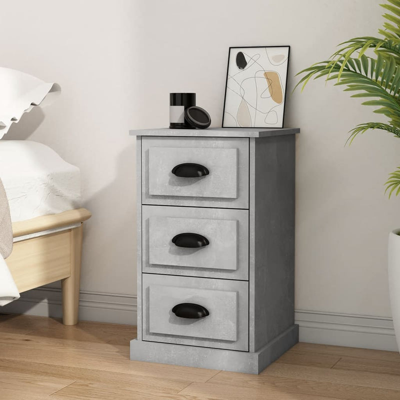 Bedside Cabinet Concrete Grey 39x39x67 cm Engineered Wood