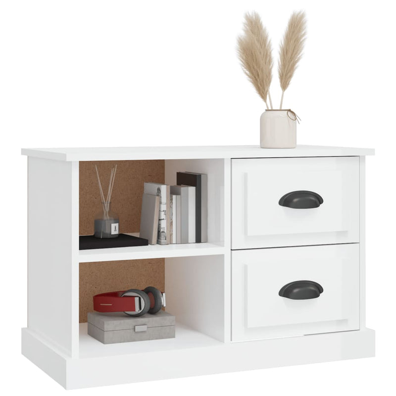 TV Cabinet High Gloss White 73x35.5x47.5 cm Engineered Wood