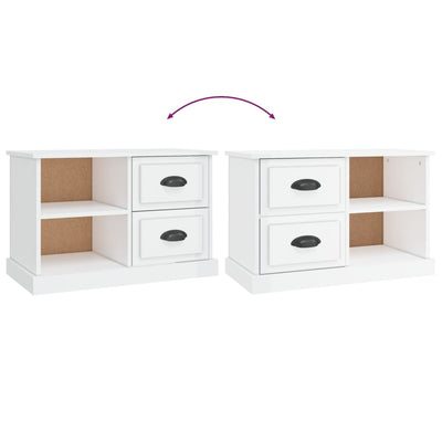 TV Cabinet High Gloss White 73x35.5x47.5 cm Engineered Wood