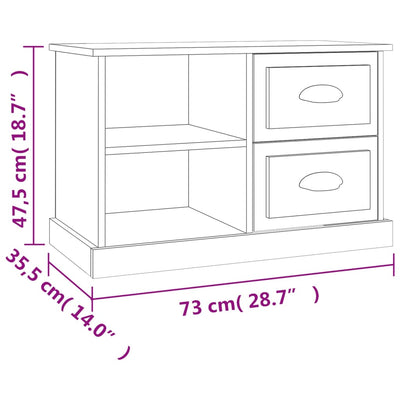 TV Cabinet Concrete Grey 73x35.5x47.5 cm Engineered Wood