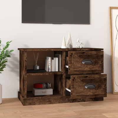 TV Cabinet Smoked Oak 73x35.5x47.5 cm Engineered Wood