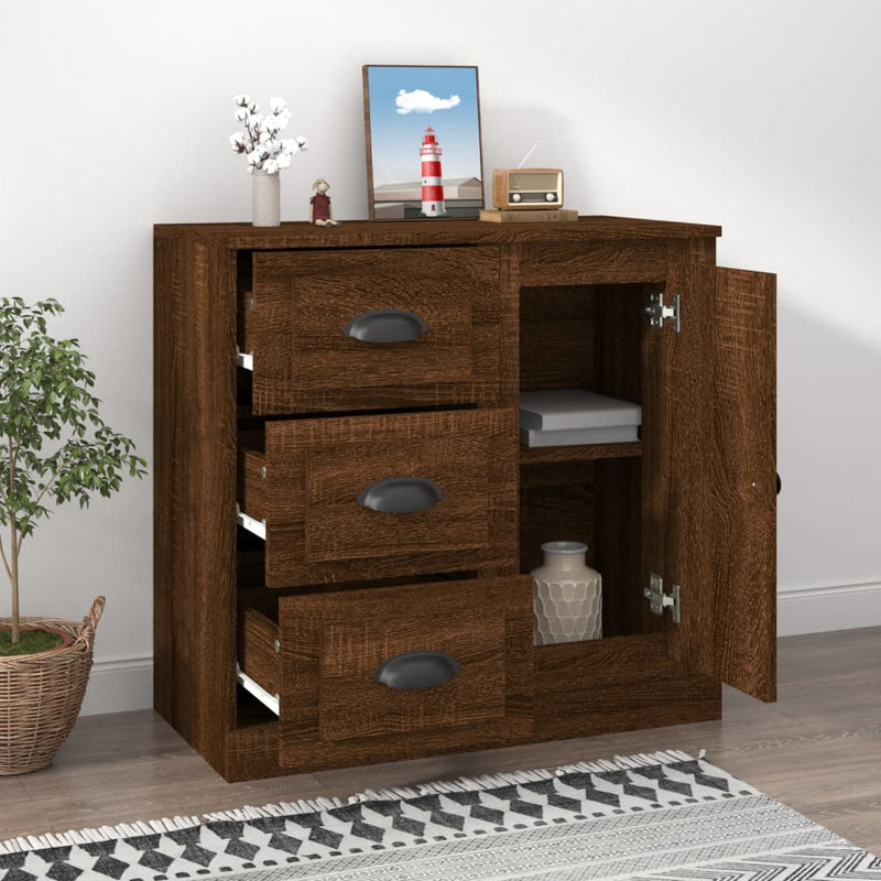 Sideboard Brown Oak 70x35.5x67.5 cm Engineered Wood