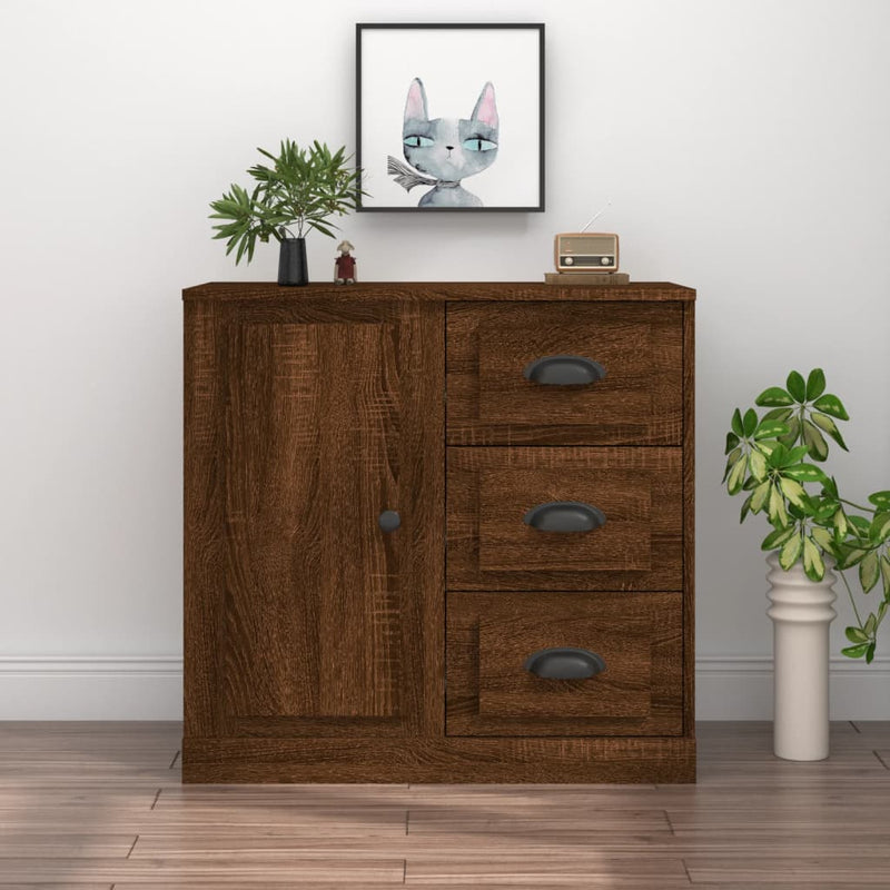 Sideboard Brown Oak 70x35.5x67.5 cm Engineered Wood