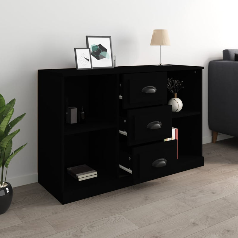 Sideboard Black 104.5x35.5x67.5 cm Engineered Wood