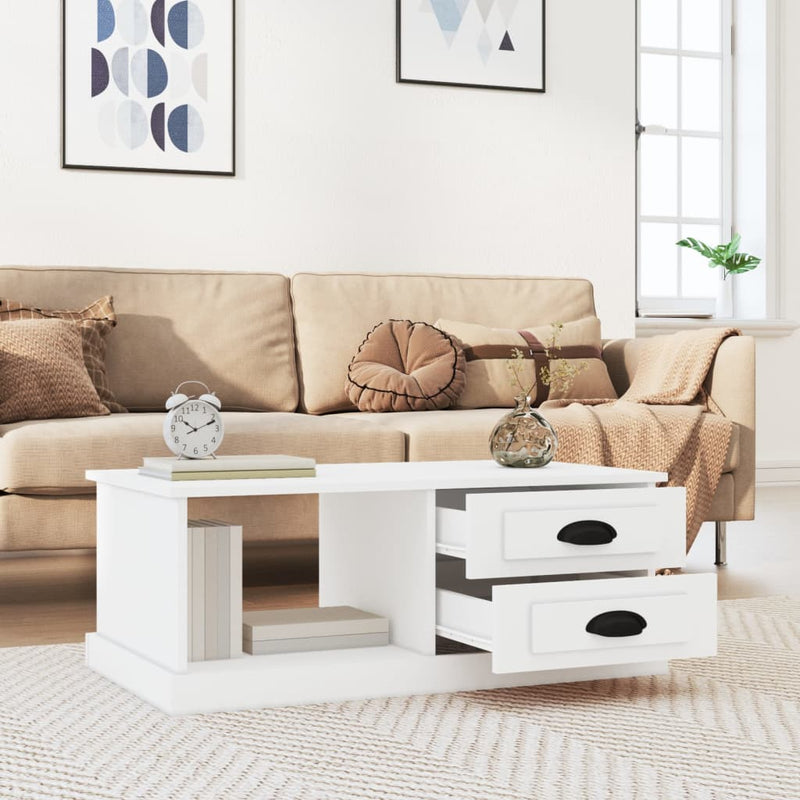 Coffee Table White 90x50x35 cm Engineered Wood