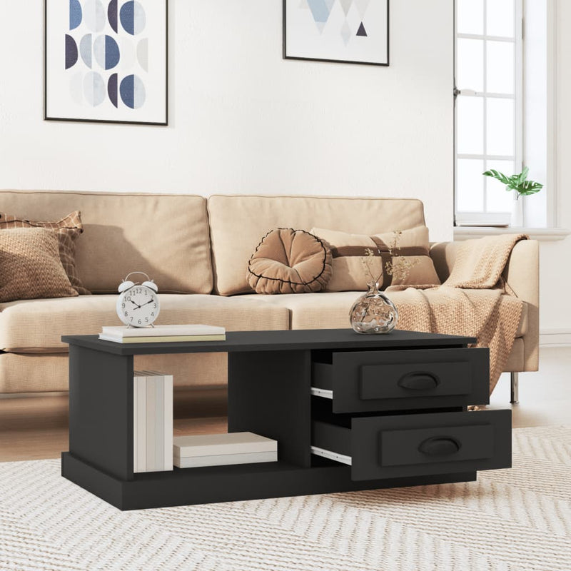 Coffee Table Black 90x50x35 cm Engineered Wood