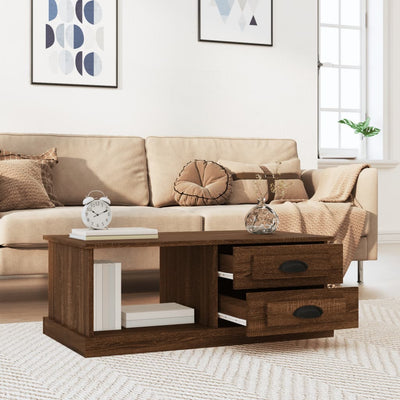 Coffee Table Brown Oak 90x50x35 cm Engineered Wood