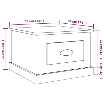 Coffee Table Sonoma Oak 50x50x35 cm Engineered Wood