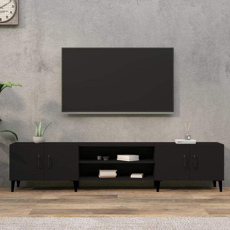 TV Cabinet Black 180x31.5x40 cm Engineered Wood