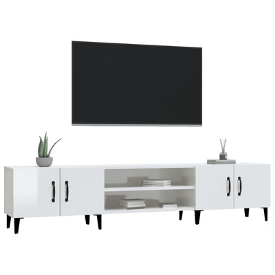 TV Cabinet High Gloss White 180x31.5x40 cm Engineered Wood