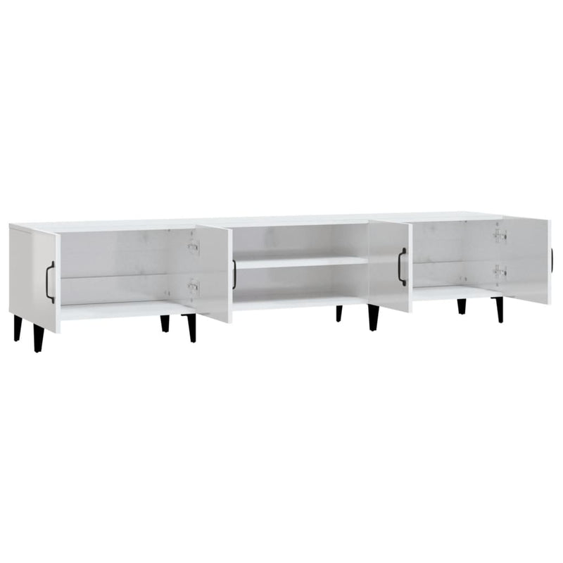 TV Cabinet High Gloss White 180x31.5x40 cm Engineered Wood