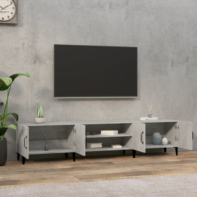 TV Cabinet Concrete Grey 180x31.5x40 cm Engineered Wood