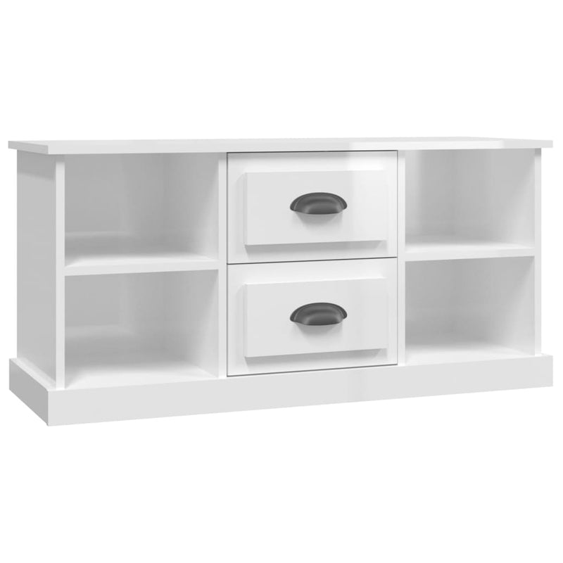 TV Cabinet High Gloss White 99.5x35.5x48 cm Engineered Wood