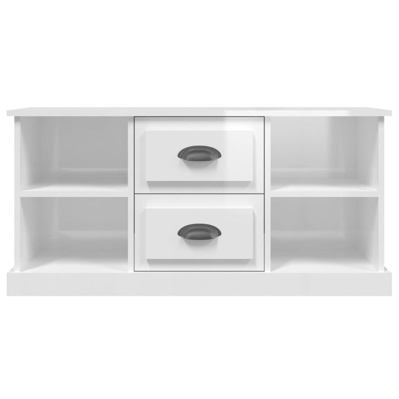 TV Cabinet High Gloss White 99.5x35.5x48 cm Engineered Wood