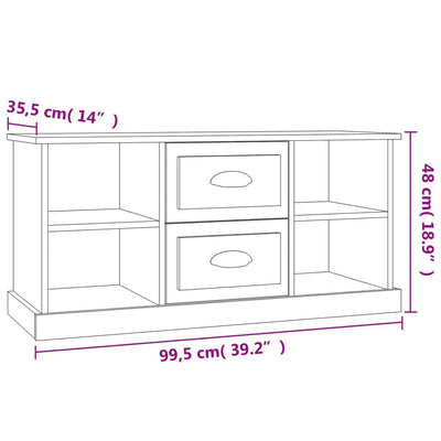 TV Cabinet High Gloss White 99.5x35.5x48 cm Engineered Wood