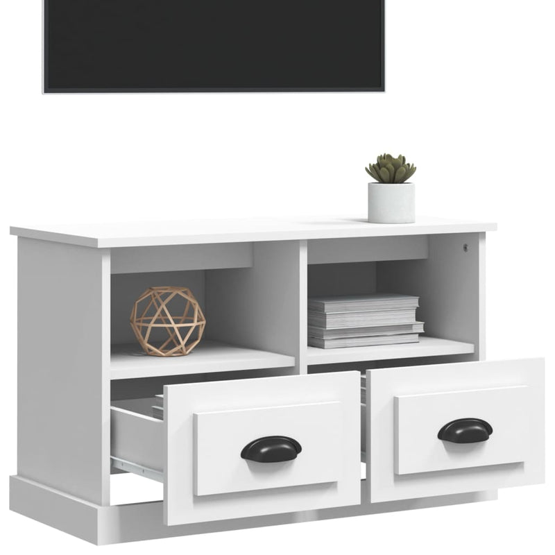 TV Cabinet White 80x35x50 cm Engineered Wood