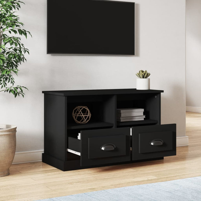 TV Cabinet Black 80x35x50 cm Engineered Wood