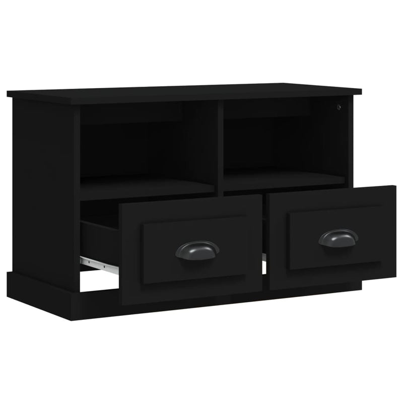 TV Cabinet Black 80x35x50 cm Engineered Wood