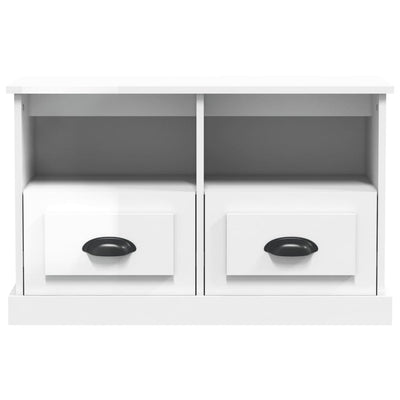 TV Cabinet High Gloss White 80x35x50 cm Engineered Wood