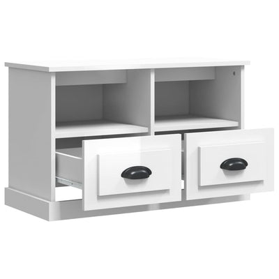 TV Cabinet High Gloss White 80x35x50 cm Engineered Wood