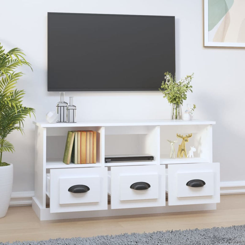 TV Cabinet White 100x35x50 cm Engineered Wood