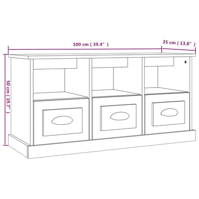 TV Cabinet White 100x35x50 cm Engineered Wood