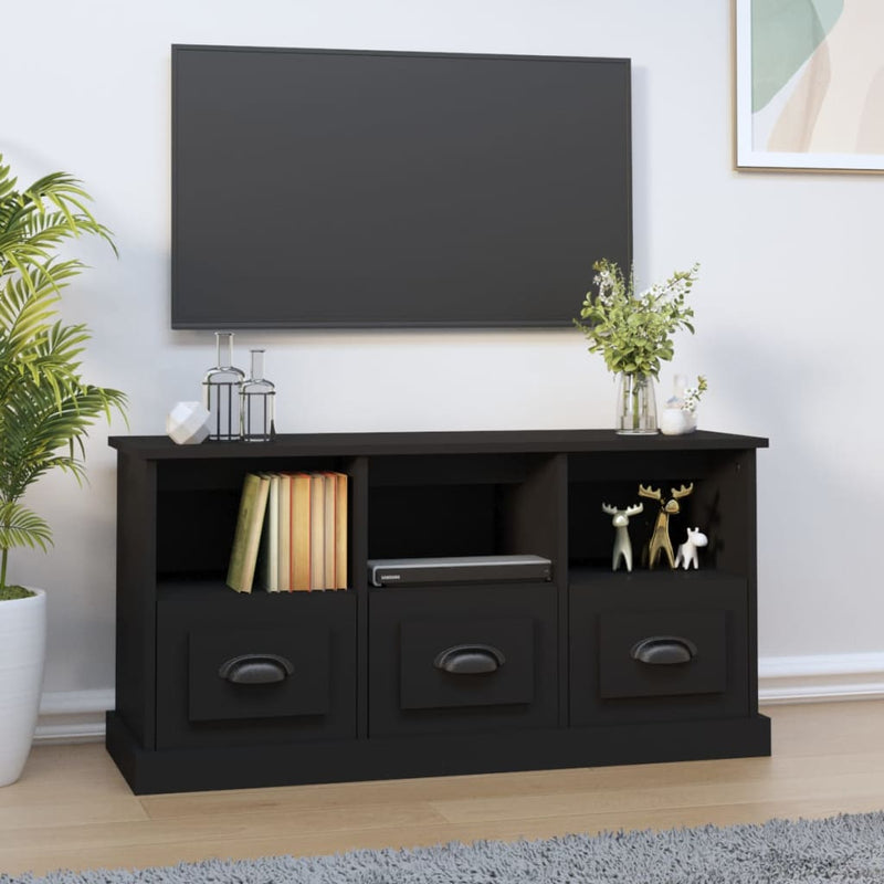 TV Cabinet Black 100x35x50 cm Engineered Wood