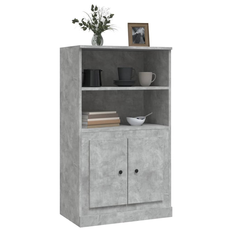 Highboard Concrete Grey 60x35.5x103.5 cm Engineered Wood