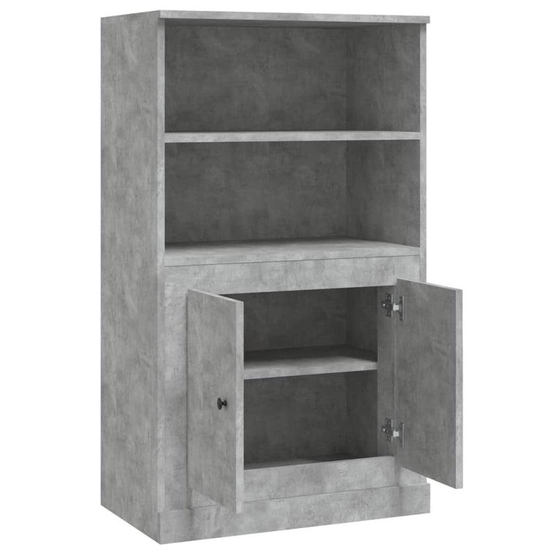 Highboard Concrete Grey 60x35.5x103.5 cm Engineered Wood