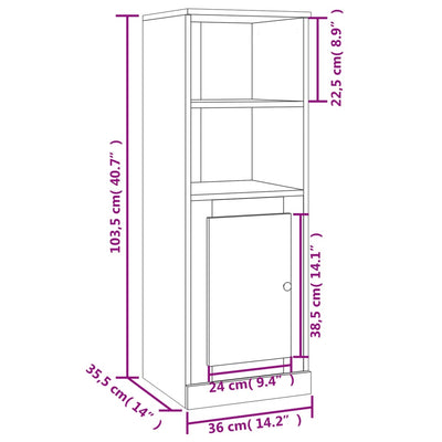 Highboard Black 36x35.5x103.5 cm Engineered Wood