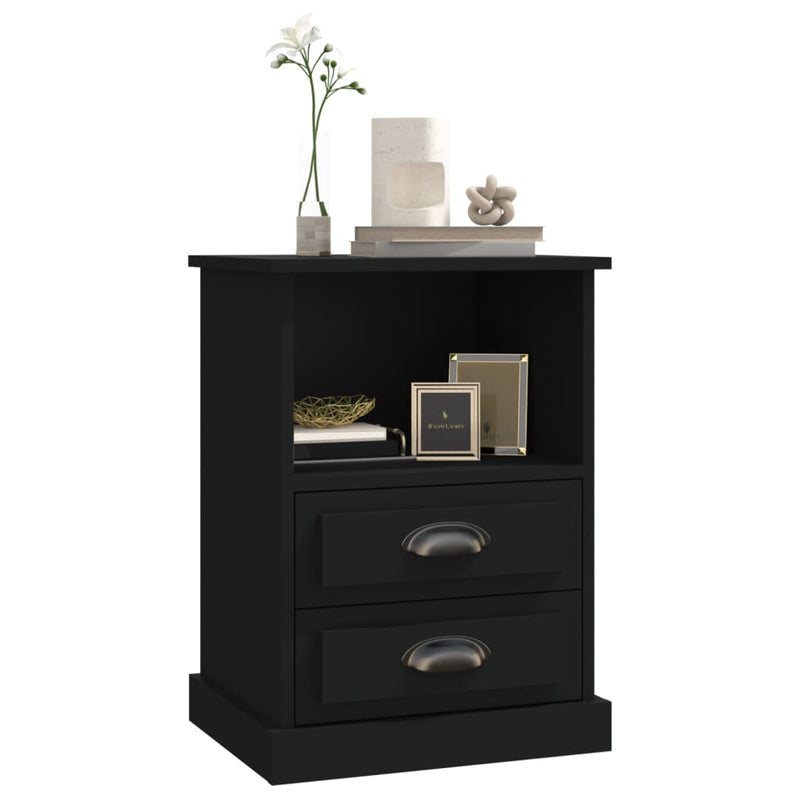 Bedside Cabinet Black 43x36x60 cm