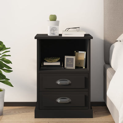 Bedside Cabinet Black 43x36x60 cm