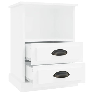 Bedside Cabinets 2 pcs High Gloss White 43x36x60 cm