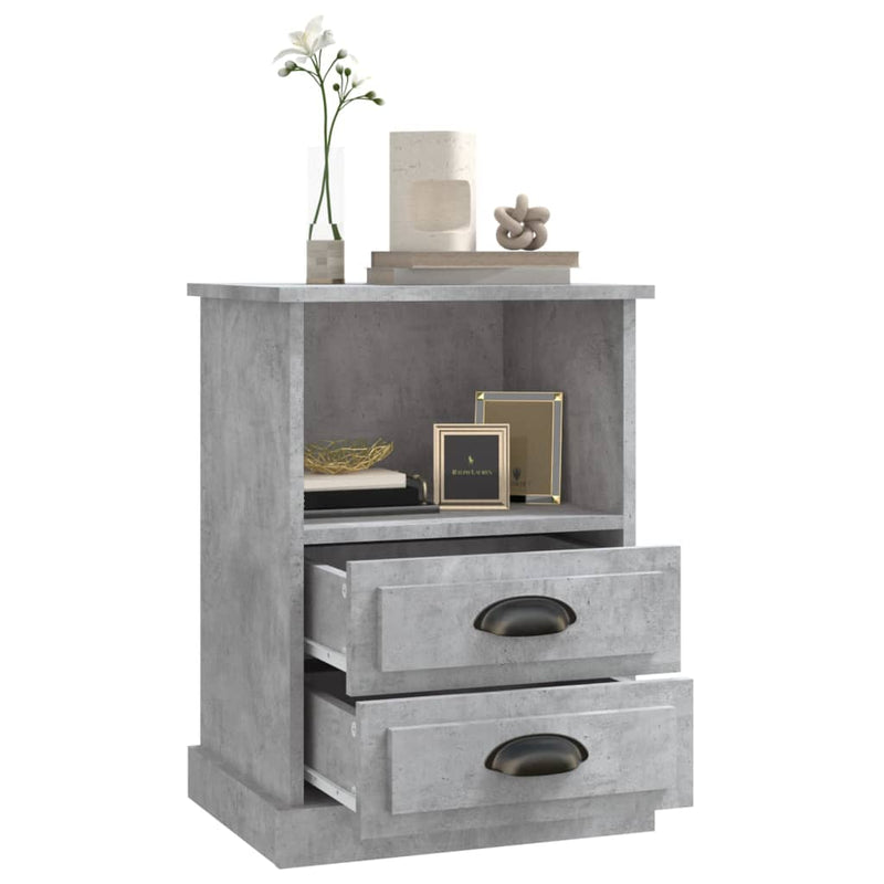 Bedside Cabinets 2 pcs Concrete Grey 43x36x60 cm