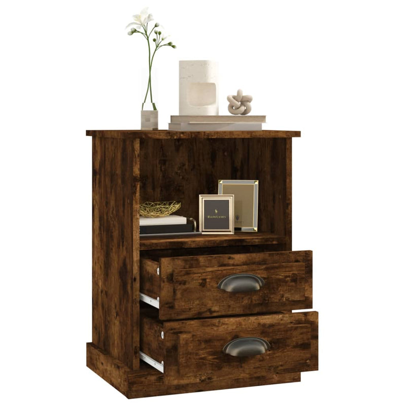 Bedside Cabinet Smoked Oak 43x36x60 cm