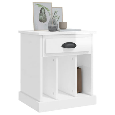 Bedside Cabinet High Gloss White 43x36x50 cm